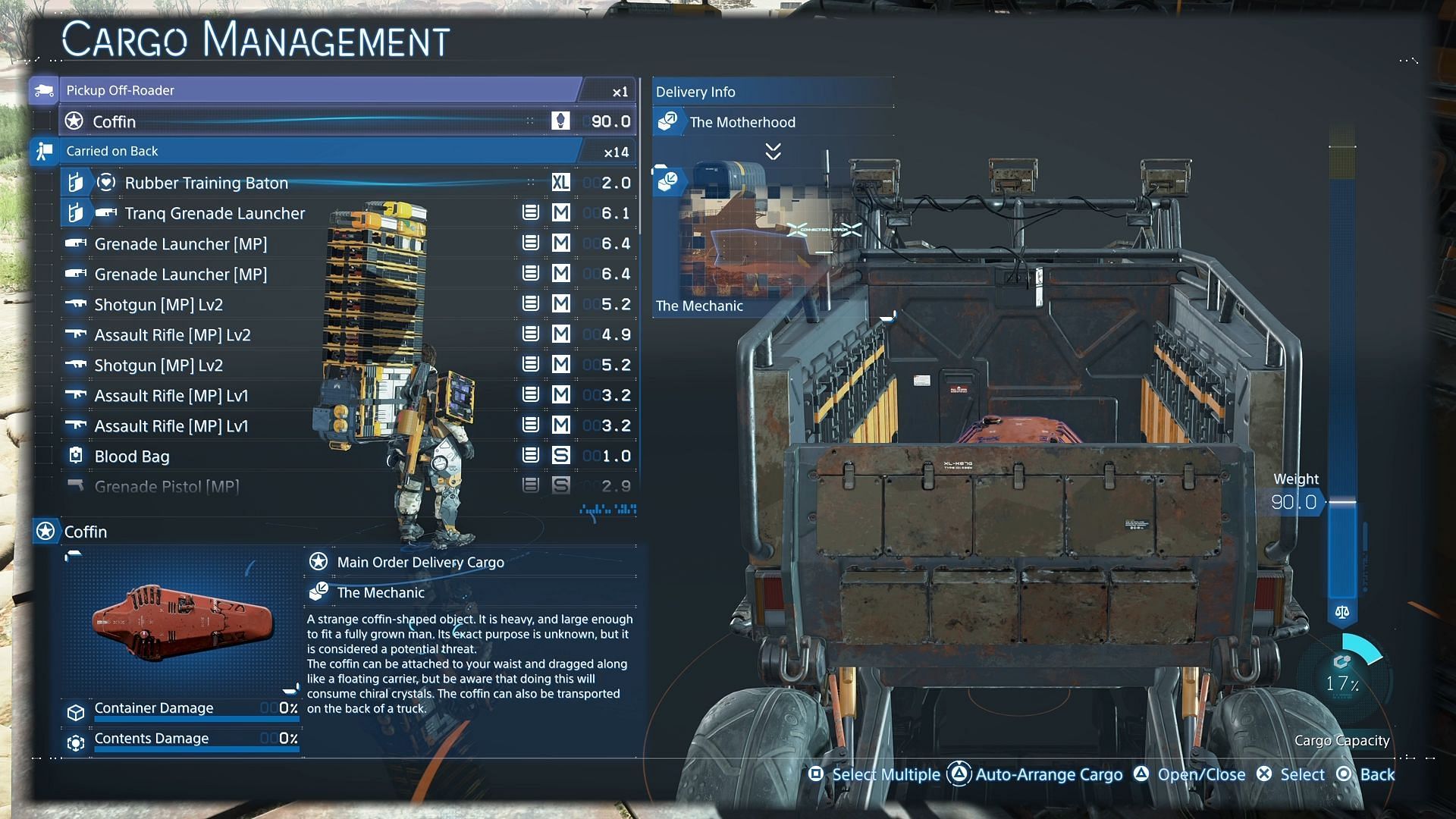 Retrieving the Coffin in Episode 7 mission (Image via Kojima Productions/Sportskeeda Gaming).